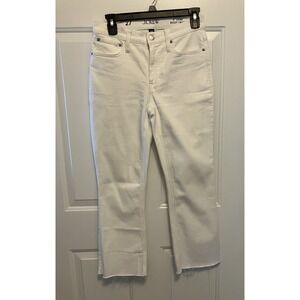 J CREW Women's Size 27 9" Demi Boot Crop Jeans‎ WHITE